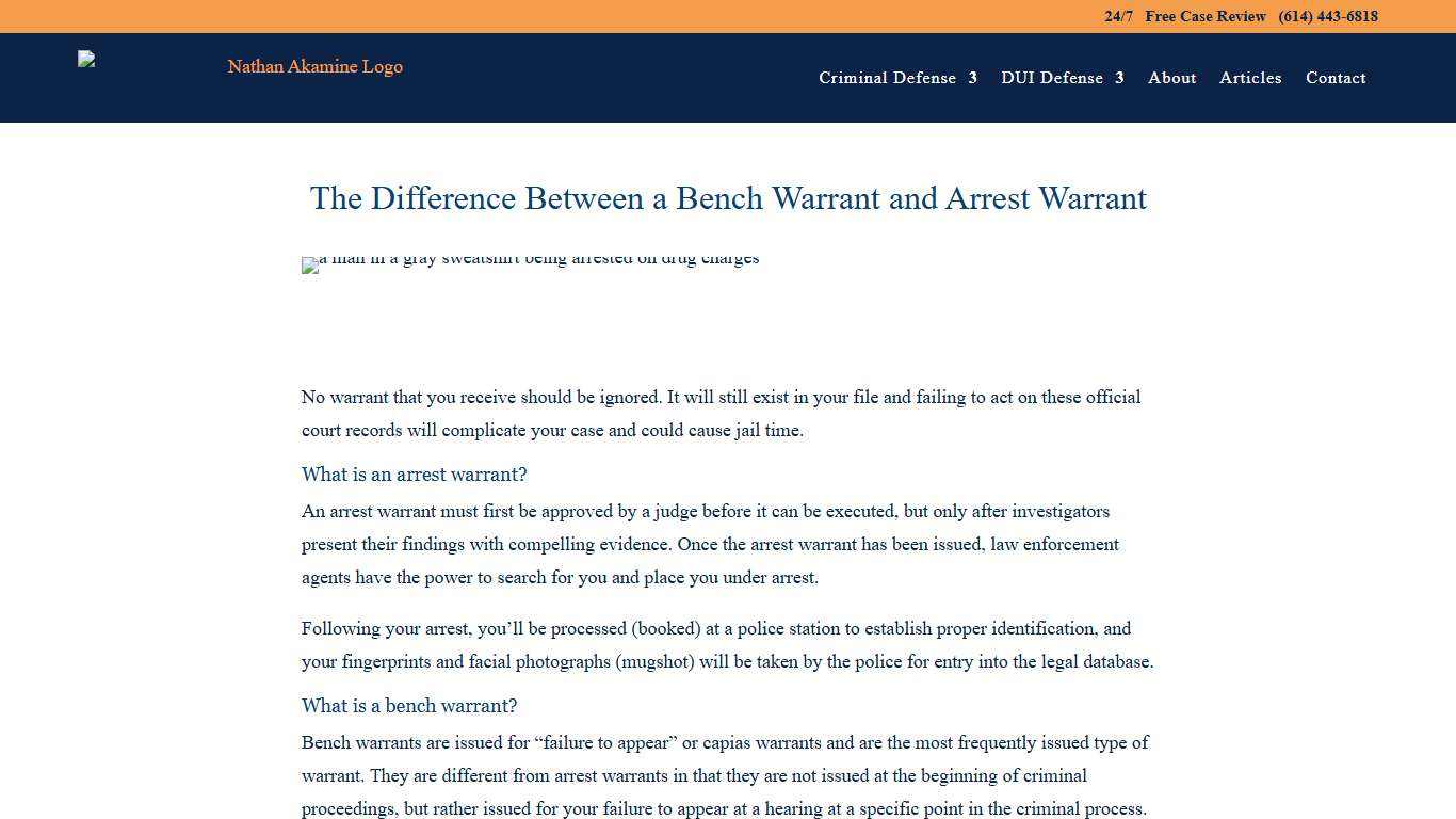 The Difference Between a Bench Warrant and Arrest Warrant Akamine Law®